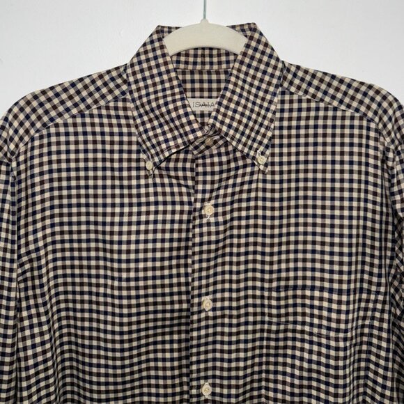 ISAIA Multicolor Cotton Gingham Button Down Shirt - Picture 2 of 6